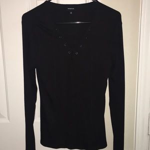 Black lace-up sweater!